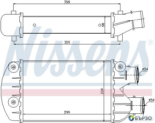 интеркулер за Fiat Multipla 186 NISSENS 96701