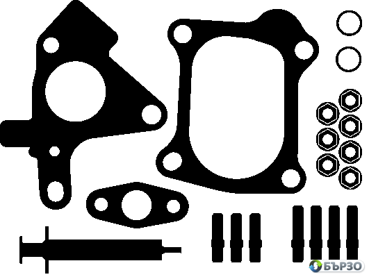 монтажен комплект, турбина за Renault Modus ELRING 714.351