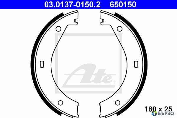 накладки за ръчна спирачка за BMW 6 Coupe (E24) ATE 03.0137-0150.2