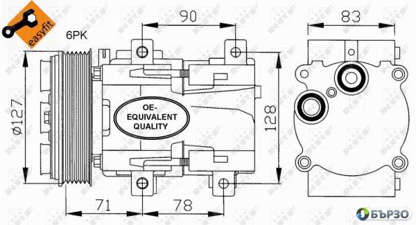 kompresor za klimatik za Ford Escort 7 Convertible (all) NRF 32107